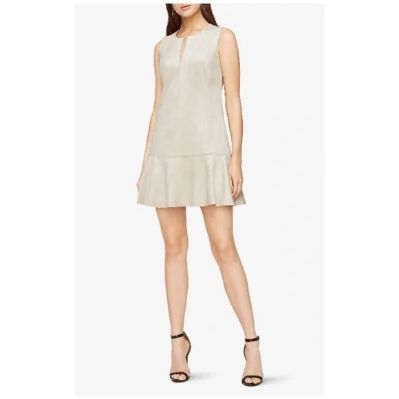 💕BCBGMAXAZRIA💕 Adelene Faux Suede Dress Light Stone Medium M NWT